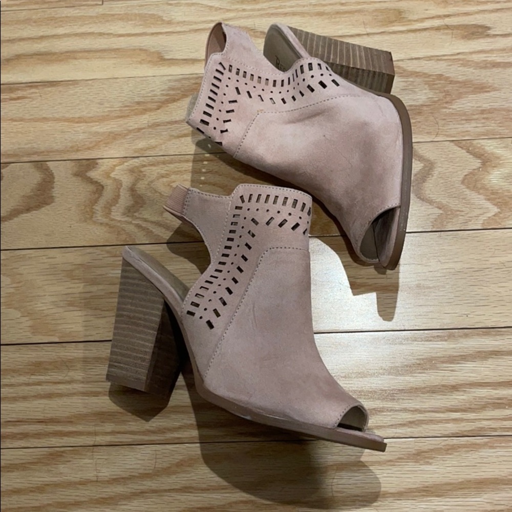 Peep Toe Pale Pink Booties